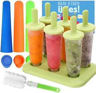 Molde para Helados, 11Pcs Moldes Paletas Reutilizables 6 moldes para Hielo, 3 Moldes Silicona Paletas con Cepillo de Limpieza Sin BPA y Moldes para Paletas Helados Niños Pequeños y Adultos, Verde