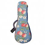 MUSIC FIRST® Canvas 23"/24" Concert Vintage style “Strawberry Flowers”, Ukulele Bag Ukulele Case Ukulele Cover, New Arrial, Original Design (23/24 inch Concert, Strawberry Flowers)