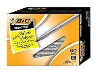 BIC Round Stic Extra Life Black Ballpoint Pens, Medium Point (1.0mm), 60-Count Pack of Bulk Pens, No. 1 Selling Ballpoint Pens