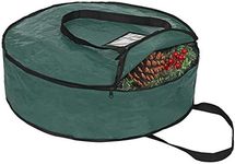 ProPik Wreath Storage Bag Polyester Tear Resistant Fabric for Holiday Easy Storage Featuring Heavy Handel's and Transparent Card Slot 24" X 24" X 8" Green