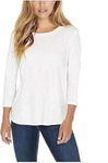 Kirkland Signature Women Slub Tee, White, Large