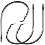 AGOOL Circle Hook Black High Carbon Steel Hook Chemically Sharpened in-line Straight Eye Barbed Point Octopus Hook Wire Hooks Size: 1/0-9/0, 50/150pcs