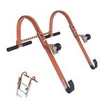 2 Ladder Roof Hooks, Heavy Steel Ladder Hooks with Wheels, Roof Ridge Extension, Grip T-Bar for Damage Prevention, 500 Lb Weight Support for Easy Access to Steep Roofs