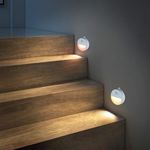 EverBrite LED Motion Sensor Night Light, Dimmable Night Lights with 15 RGB Colors, Cool White Motion Activated LED Night Light for Stairs, Hallways, Bathroom - with 18 AAA Batteries, 6-Pack