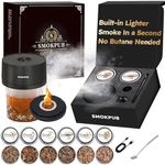 Electric Whiskey Smoker Kit with 6 Wood Chips, Rechargeable Cocktail Smoker Kit Built in Lighter, No Butane Needed, Birthday Christmas Anniversary Bourbon Whiskey Gifts for Men,Dad,Husband