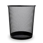 AAYAW Circular Mesh Waste Paper Bin - Lightweight Design for Home Office, Bedroom, Living Room & Kitchen - Essential Choice Room Bin (Black, Pack 1)