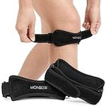 Monbessi 2 Pack Patellar Knee Strap, Pain Relief Knee Brace for Women & Men, Adjustable Patellar Tendon Support Strap for Hiking, Squat, Cycling, Soccer, Jumpers, Arthritis,Tendonitis