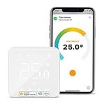 Smart Thermostat for Combi Boiler/Water Underfloor Heating, WiFi Thermostat Works with Apple HomeKit Siri, Alexa, Google Home, Support Programmer No Hub Required - White - Pack of 1- 240 V