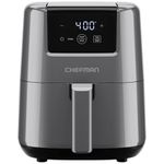 CHEFMAN 2 Qt Mini Air Fryer – Digital Space-Saving Compact Air Fryer with Nonstick and Dishwasher Safe Basket, Quick & Easy Meals in Minutes, Features Digital Timer and Shake Reminder – Grey