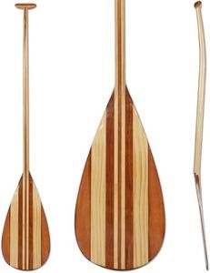 LINGVUM Wooden Outrigger Canoe Paddle with Teardrop Shape Blade and Paddle Bag, Lightweight Wood OC Paddle, 52"