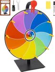 JstFrU 12 Inch Heavy Duty Spinning Prize Wheel - 10 Slots Color Tabletop Roulette Spinner of Fortune, with Dry Erase Marker and Eraser for Trade Show, Carnival, Win Fortune Spin Games,Multiple Colors