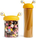 OTOTO Noodle Monster Kitchen Canisters, Spaghetti Container Bundle of 2 Glass Storage for Pantry, Airtight Storage Containers with Lids, BPA-Free, Food Grade & Dishwasher Safe