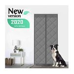 Flei Window Treatment Thermal Insulated 180x195cm, Insulted Door Cover, Automatic closure Magnetic adsorption to Keep Warm in Winter Cool in Summer, for Air Conditioner Heater Room - Gray