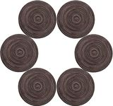 Topotdor 14 Inch Round Placemats Heat-Resistant Stain Resistant Anti-Skid Washable Polyproplene Table Mats Placemats (Set of 6, Brown)