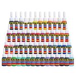 Solong Tattoo Ink Set 54 Complete Colors Pigment Kit 1/6oz (5ml) Tattoo Supply for Tattoo Kit TI1001-5-54