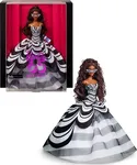 Barbie Signature Doll, 65th Anniversary Collectible with Brown Braided Hair, Black & White Gown, Sapphire Gem Earrings & Sunglasses