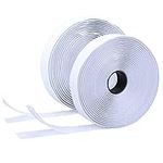 BQS 1" Width Self Adhesive Hook and Loop Sticky Back Tape Fastener 16 feet(White)