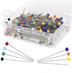 250Pcs Sewing Pins Glass Head Pins Dressmaking Pins 38 mm Long Thick Quilting Pins Straight Glass Ball Pins Dress Making Pins Fabric Pins with Storage Box for Dressmaking, Sewing, Crafts (Multicolor)