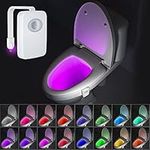 BEAN LIEVE Toilet Night Light - Motion Sensor Activated Bathroom LED Bowl Toilet Light, Fun 32 Colors Changing Bathroom Nightlight,Toilet Bowl Illuminate Night Light