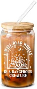 NEWELEVEN Gifts For Book Lovers - Book Lovers Gifts For Women - Book Themed Gifts for Readers, Librarians, Bookaholics - Birthday Gifts For Women, Her, Best Friend – 16 Oz Coffee Glass