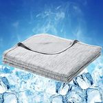 Cooling Blanket for Hot Sleepers Night Sweats Japanese Q-Max>0.4 Arc-Chill Cooling Fiber Keep Adults/Children Cool All Night Twin Size Cool Summer Blanket 59 X 79in Soft Breathable All-Season-Gray