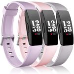 Wepro Bands Compatible with Fitbit Inspire HR/Inspire/Inspire 2/Ace 2,Replacement Wristband Sports Strap Band for Fitbit Ace 2 & Inspire Tracker,Small,Pink Sand, Lavender,Slate Gray