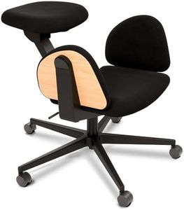 Comfortable Home Work Office Desk Chair Swivel with Wheel for Modern Accent Homework, Criss Cross Legged Kneeling ADHD Sitting Meditation, Multi-function 10+ Sitting Postion Comfy Chairs, Black Fabric