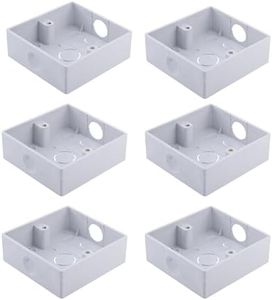 TRASEXTRA Type 86 Box Outlet Mounting Box,Recessed Electrical,86 Type Universal Switch Socket,Wire Slot Box Electrical Outlet,Flush Mount,86mm×86mm×30mm 6-Pcs Set Electrical Socket Box