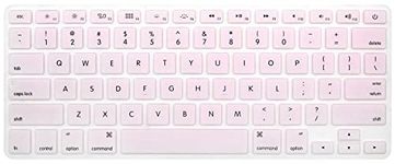 HRH Silicone Keyboard Cover Skin for MacBook Air 13,for MacBook Pro 13/15/17 (with or w/Out Retina Display, 2015 or Older Version)&for iMac Older USA Layout,Light Pink