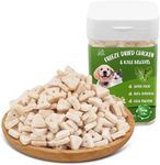 Dancing Tail Freeze Dried Chicken & Kale Cube Cat & Dog Treats Biscuits, Dehydrated High Protein Weight Control Traing Treats for Small Dogs Cats 1.8 Ounce