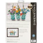 Dimensions 70-35378 Mason Jar Flowers Counted Cross Stitch Kit, 14 Cnt. White Aida Cloth, 14 x 10