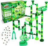 Marble Genius Marble Run Starter Set STEM Toy for Kids Ages 4-12 - 130 Complete Pieces (80 Translucent Marbulous Pieces and 50 Glass Marbles), Construction Building Block Toys, Theme (Jungle)