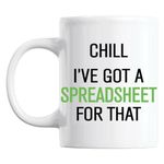 Funny Spreadsheet Coffee Mug Ceramic White Novelty Funny 11 oz - Gifts For Bookeeper Analysts - Office Novelty Gifts