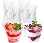 Atoke 50 Pack 120ml Plastic Dessert Cup,Reusable Dessert Shooters for Chocolate Desserts, Appetizers, Dessert Samplers, Dessert Shot Glasses & More