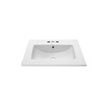 Swiss Madison Well Made Forever SM-VT324-3 Ceramic Vanity Top Sink 24" with Three Faucet Holes