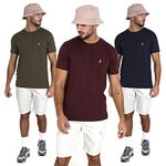 Men 3 Pack Or 5 Pack T-Shirt Multi Pack Grandad Tee Jersey Cotton Casual Tops