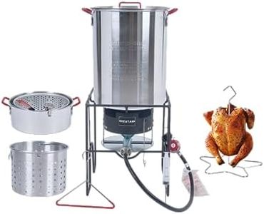 HEATAK 30 Qt Turkey Fryer & 10 Qt Fish Fryer Combo Kit with CSA Approved 50,000BTU Burner with 10PSI Regulator