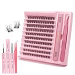 Mayklen 120Pcs Cluster Eye Lashes For Women 8-14MM Size Cluster Eyelashes Extension Kit Lash Clusters With Bond & Seal and Tweezers For False Eyelashes Curly