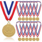 STHGDONA Gold Medals for Children, 12 Pack Winner Medals Award Medal with Neck Ribbons for Sports, Competitions, Party, Spelling Bees, Olympic Style, 2 Inches