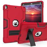 DUEDUE Case Compatible with iPad Air 3 Case,iPad Air 3rd Generation Case,iPad Pro 10.5 Case 2017 Shockproof Cover with Kickstand Protective Case for iPad Air 3 10.5 inch 2019 Red/Black