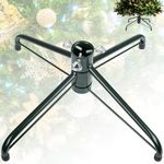 LATERN Foldable Christmas Tree Stand, 40CM Metal Christmas Tree Holder Replacement Xmas Tree Bracket Base with Thumb Screw Fit for 1.3CM - 3.2CM Tree Pole, 120CM - 180CM Artificial Tree (Dark Green)