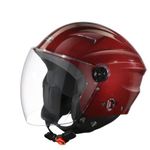 STUDDS RAY ISI Certified Open FACE Helmet for Men and Women with D - Ring Lock (Wine RED XL)