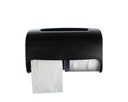 Commercial Toilet Paper Dispenser Wall Mount, Double (2 Roll) Locking Toilet Paper Holder (Black), Compact Two Roll, Side by Side Design Tissue Paper Dispenser (Dispensador de Papel Higienico Doble)