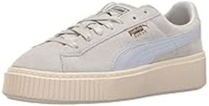 PUMA Women's Suede Platform Core Fashion Sneaker, Halogen Blue-Whisper White, 10.5