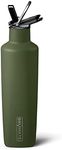 BrüMate ReHydration Mini Kids Water Bottle | 100% Leakproof Insulated Water Bottle for Kids with Straw | Stainless Steel Water Canteen | Perfect Kids Water Bottle for School | 16oz (OD Green)