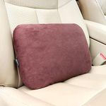 Carwales Lumbar Pillow for Chair Pad Latex Soft Lower Back Pain Relief Support for Car Seat Travel Rest Home Office Accessories Thin Brown