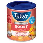 Tetley Super Herbal Boost Tea: Peach, Ginger & Dandelions with Vitamin B6 - 20 Tea Bags, 40 Grams, Naturally Caffeine Free