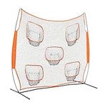 Navaris Quarterback Throwing Net - 8' x 8' Football Training Equipment - Target Trainer Practice for Youth, Kids, Quarterbacks - Includes Carrying Bag