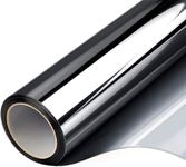 FILMGOO One Way Window Privacy Film, Reflective Mirror Window Tint for Daytime Privacy, Heat Control & UV Blocking, Anti-Glare Static Cling Window Film, Black Silver 44.5x200CM