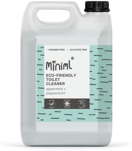 Miniml Eco Toilet Cleaner Spearmint & Peppermint 5L Refill - All Natural Limescale Remover, Descaler and Heavy Duty Refill Rim & Bowl Cleaning Liquid Antibacterial Bleach - 100% Vegan & Cruelty Free